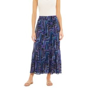 NWT Fashion Bug Abstract Print Flowy Boho Maxi Skirt, Size Large, ‎ Artist